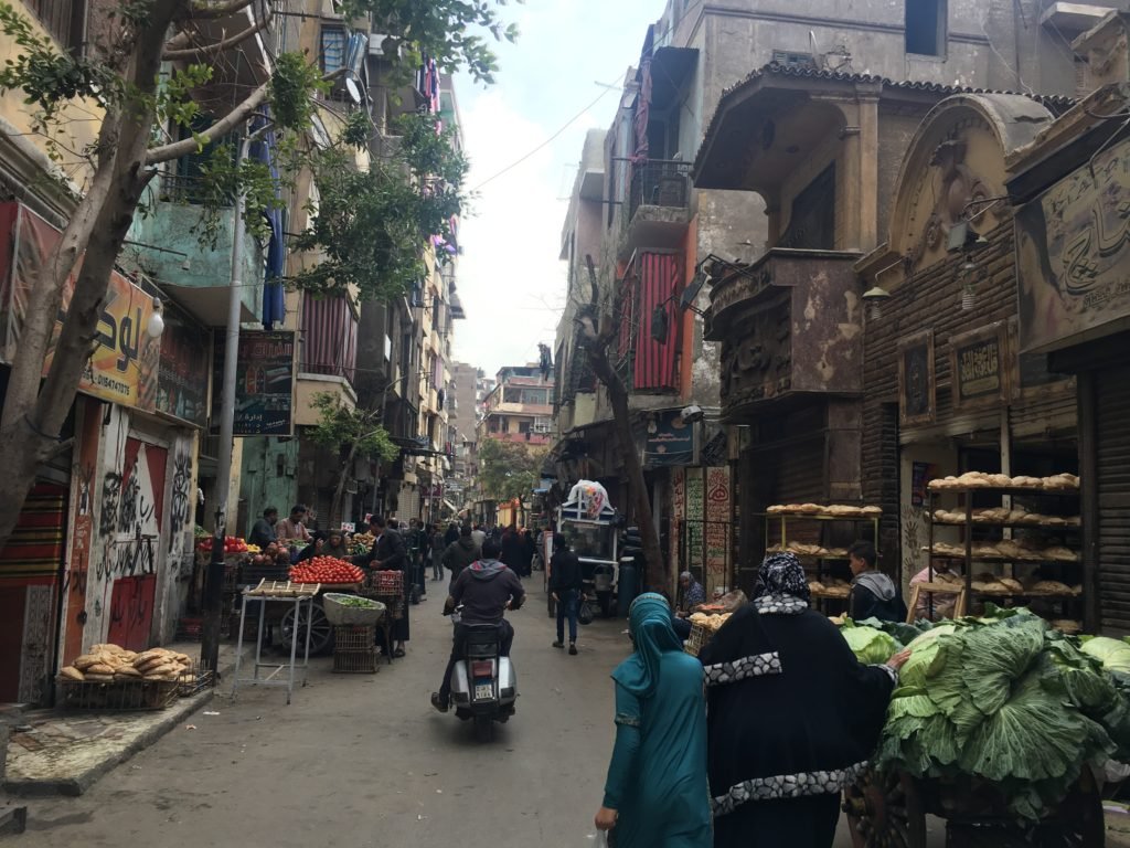 Open air market on the streets of El Azbakeya district in Cairo