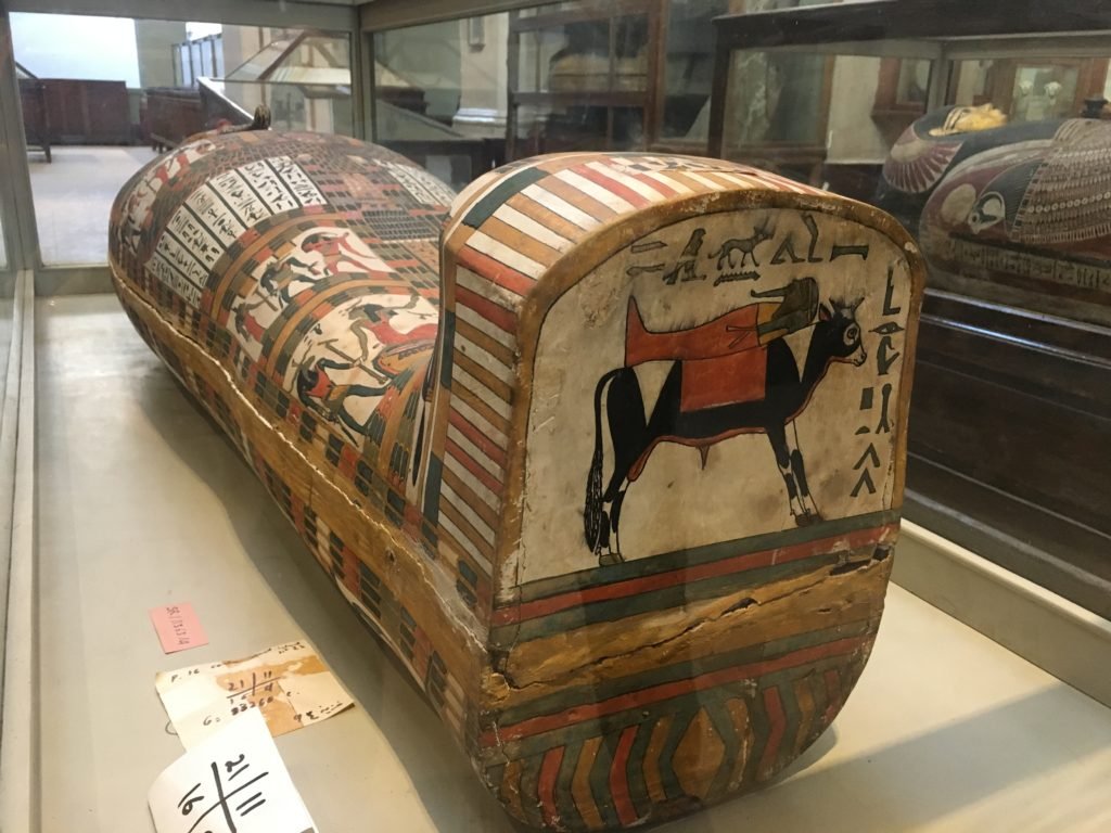 Painted sarcophagus exposed in the Cairo Museum (name unknown, date unknown)