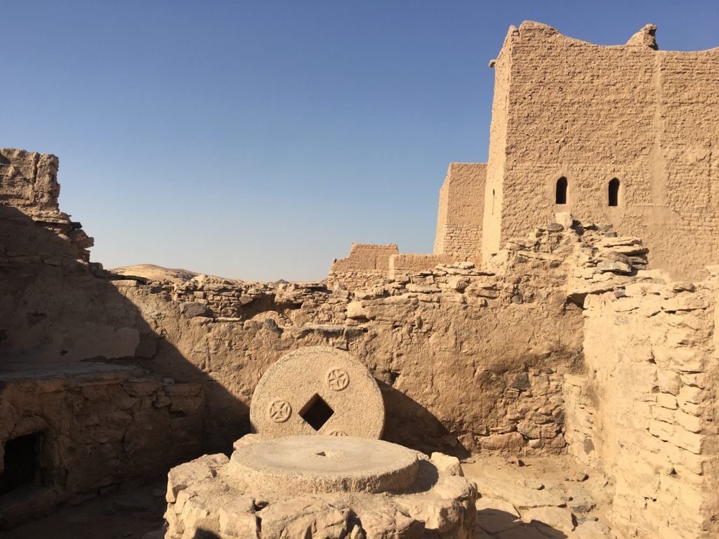 Oil press with carved Coptic crosses