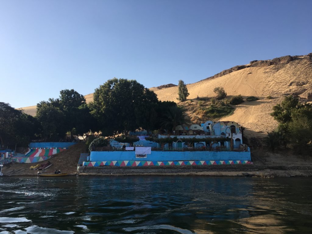 Colourful Nubian houses on the Nile river banks