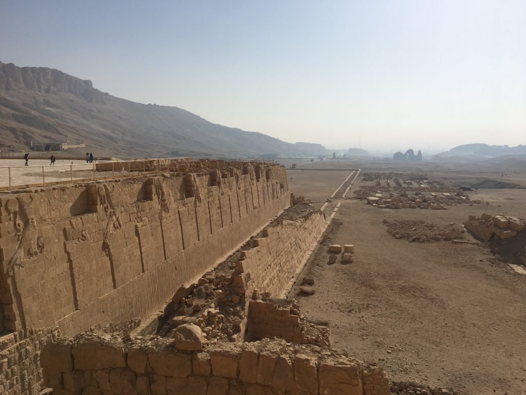 Embracing the view on the Theban Valley from the top of the temple